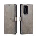 For Huawei P40 LC.IMEEKE Calf Texture Horizontal Flip Leather Case, with Holder & Card Slots & Wallet & Photo Frame(Grey)