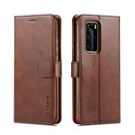 For Huawei P40 LC.IMEEKE Calf Texture Horizontal Flip Leather Case, with Holder & Card Slots & Wallet & Photo Frame(Coffee)