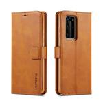 For Huawei P40 Pro LC.IMEEKE Calf Texture Horizontal Flip Leather Case, with Holder & Card Slots & Wallet & Photo Frame(Brown)