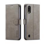 For Galaxy A01 LC.IMEEKE Calf Texture Horizontal Flip Leather Case, with Holder & Card Slots & Wallet & Photo Frame(Grey)