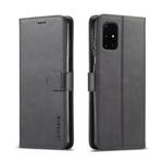 For Galaxy A41 LC.IMEEKE Calf Texture Horizontal Flip Leather Case, with Holder & Card Slots & Wallet & Photo Frame(Black)