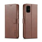 For Galaxy A41 LC.IMEEKE Calf Texture Horizontal Flip Leather Case, with Holder & Card Slots & Wallet & Photo Frame(Coffee)