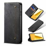 For vivo Y16 4G Global/Y02s 4G Global Denim Texture Leather Phone Case(Black)