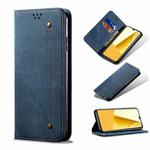 For vivo Y35 4G Global/Y22/Y22s Denim Texture Leather Phone Case(Blue)