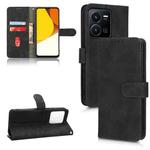 For vivo Y22s / Y35 Skin Feel Magnetic Flip Leather Phone Case(Black)