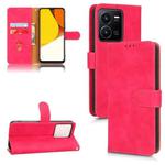 For vivo Y22s / Y35 Skin Feel Magnetic Flip Leather Phone Case(Rose Red)