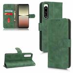 For Sony Xperia 5 IV Skin Feel Magnetic Flip Leather Phone Case(Green)