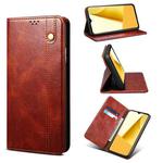 For vivo Y35 4G Global/Y22/Y22s Oil Wax Crazy Horse Texture Leather Phone Case(Brown)