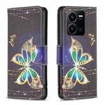 For vivo Y35 / Y22 Colored Drawing Pattern Flip Leather Phone Case(Big Butterfly)