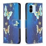 For Xiaomi Redmi A1 / A1+ Colored Drawing Pattern Flip Leather Phone Case(Gold Butterfly)