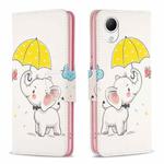For Samsung Galaxy A23e 5G Colored Drawing Pattern Flip Leather Phone Case(Umbrella Elephant)