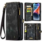 For iPhone 14 CaseMe 008 Detachable Multifunctional Leather Phone Case(Black)