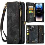 For iPhone 14 Pro CaseMe 008 Detachable Multifunctional Leather Phone Case(Black)