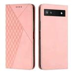For Google Pixel 6a Skin Feel Magnetic Leather Phone Case(Rose Gold)