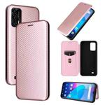 For Oukitel C31 Carbon Fiber Texture Leather Phone Case(Pink)