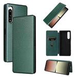 For Sony Xperia 5 IV Carbon Fiber Texture Leather Phone Case(Green)