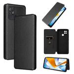 For Xiaomi Poco C40 Carbon Fiber Texture Leather Phone Case(Black)