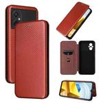 For Xiaomi Poco M5 4G Carbon Fiber Texture Leather Phone Case(Brown)