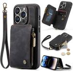 For iPhone 14 Pro CaseMe C20 Multifunctional Leather Phone Case(Black)