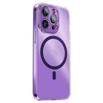 For iPhone 14 Pro Max PC Crystal Clear Frosted Magnetic Magsafe Phone Case(Purple)