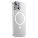 For iPhone 13 PC Crystal Clear Frosted Magnetic Magsafe Phone Case(Silver)