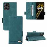 For Realme 9i 5G Magnetic Clasp Flip Leather Phone Case(Green)
