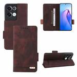 For OPPO Reno8 Pro 5G Magnetic Clasp Flip Leather Phone Case(Brown)