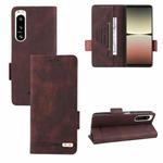 For Sony Xperia 5 IV Magnetic Clasp Flip Leather Phone Case(Brown)