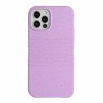 For iPhone 12 Pro Max Wheat Straw Material Degradable TPU Phone Case(Purple)