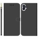 For Nothing Phone 1 Imitated Mirror Surface Flip Leather Phone Case(Black)