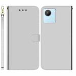 For Realme C30 Imitated Mirror Surface Flip Leather Phone Case(Silver)