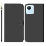 For Realme C30 Imitated Mirror Surface Flip Leather Phone Case(Black)