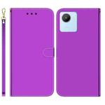 For Realme C30 Imitated Mirror Surface Flip Leather Phone Case(Purple)