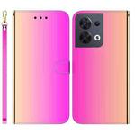 For OPPO Reno8 Imitated Mirror Surface Flip Leather Phone Case(Gradient Color)