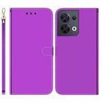 For OPPO Reno8 Imitated Mirror Surface Flip Leather Phone Case(Purple)