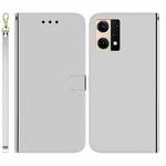 For OPPO Reno7 4G Imitated Mirror Surface Flip Leather Phone Case(Silver)