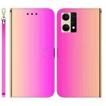 For OPPO Reno7 4G Imitated Mirror Surface Flip Leather Phone Case(Gradient Color)