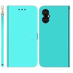 For Xiaomi Poco M4 5G Imitated Mirror Surface Flip Leather Phone Case(Mint Green)