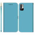 For Xiaomi Redmi Note 11T Pro / 11T Pro+ 5G Imitated Mirror Surface Flip Leather Phone Case(Blue)