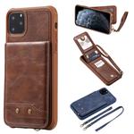 For iPhone 11 Pro Max Vertical Flip Shockproof Leather Protective Case with Long Rope, Support Card Slots & Bracket & Photo Holder & Wallet Function(咖啡)