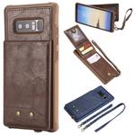 For Galaxy Note 8 Vertical Flip Shockproof Leather Protective Case with Long Rope, Support Card Slots & Bracket & Photo Holder & Wallet Function(咖啡)