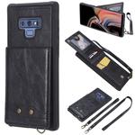 For Galaxy Note 9 Vertical Flip Shockproof Leather Protective Case with Long Rope, Support Card Slots & Bracket & Photo Holder & Wallet Function(Black)