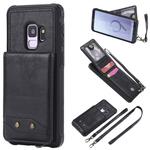 For Galaxy S9 Vertical Flip Shockproof Leather Protective Case with Long Rope, Support Card Slots & Bracket & Photo Holder & Wallet Function(Black)
