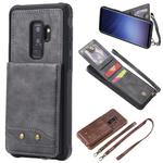 For Galaxy S9+ Vertical Flip Shockproof Leather Protective Case with Long Rope, Support Card Slots & Bracket & Photo Holder & Wallet Function(Gray)