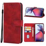 For Motorola Moto G72 Leather Phone Case(Red)