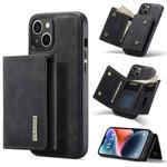 For iPhone 14 Plus DG.MING M1 Series 3-Fold Multi Card Wallet Leather Case(Black)