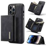 For iPhone 14 Pro DG.MING M1 Series 3-Fold Multi Card Wallet Leather Case(Black)