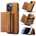 For iPhone 14 Pro DG.MING M1 Series 3-Fold Multi Card Wallet Leather Case(Brown)