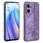 For OPPO Reno7 5G AZNS 3D Embossed Skin Feel Phone Case(Purple)