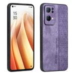 For OPPO Reno7 Pro 5G AZNS 3D Embossed Skin Feel Phone Case(Purple)